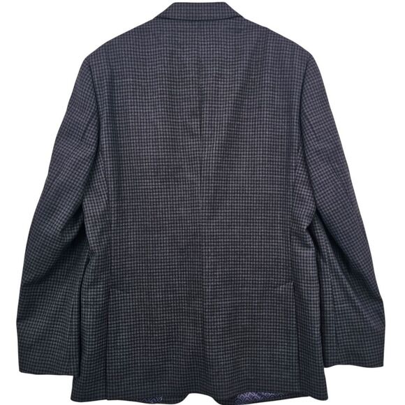 Ted Baker Mens 44L No Ordinary Joe Wool Black Gray Plaid Suit Coat NWOT - Picture 6 of 15